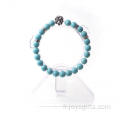 Bracelet de bricolage fait main 8mm avec pierre turquoise